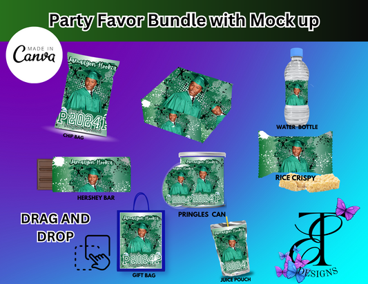 Grad Party Favor Templates with Mock up (EDITABLE)