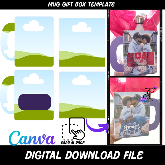 Mug Gift Box Template (Editable Drag and Drop)