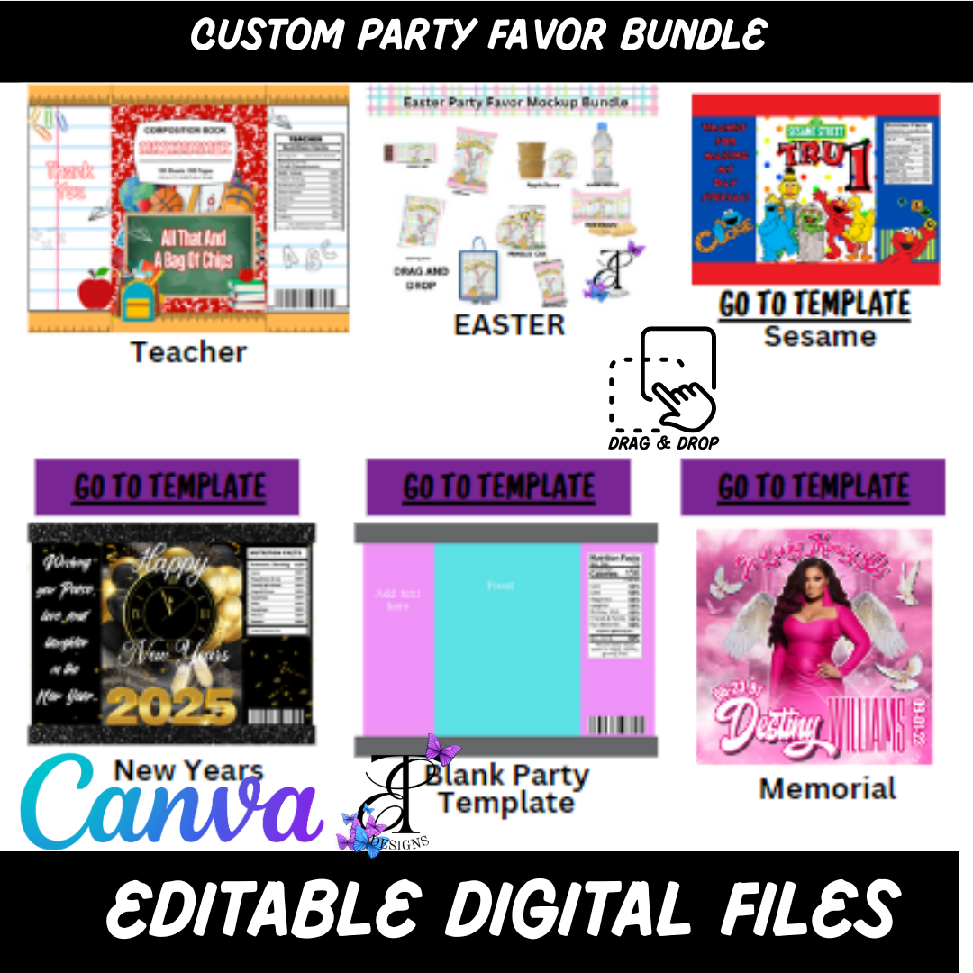 Customizable Party Favor Bundle (Digital Download)