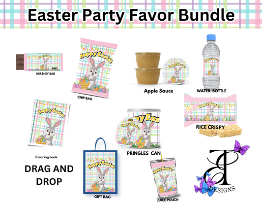 Easter Bundle Party Favor Canva Design & Templates (9 editable templates and designs)