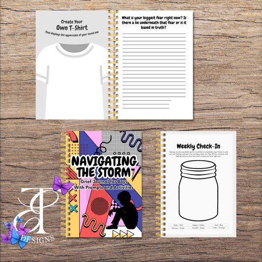 Navigating the Storm: A Grief Journal for Boys with Prompts and Activities (PLR/MRR)