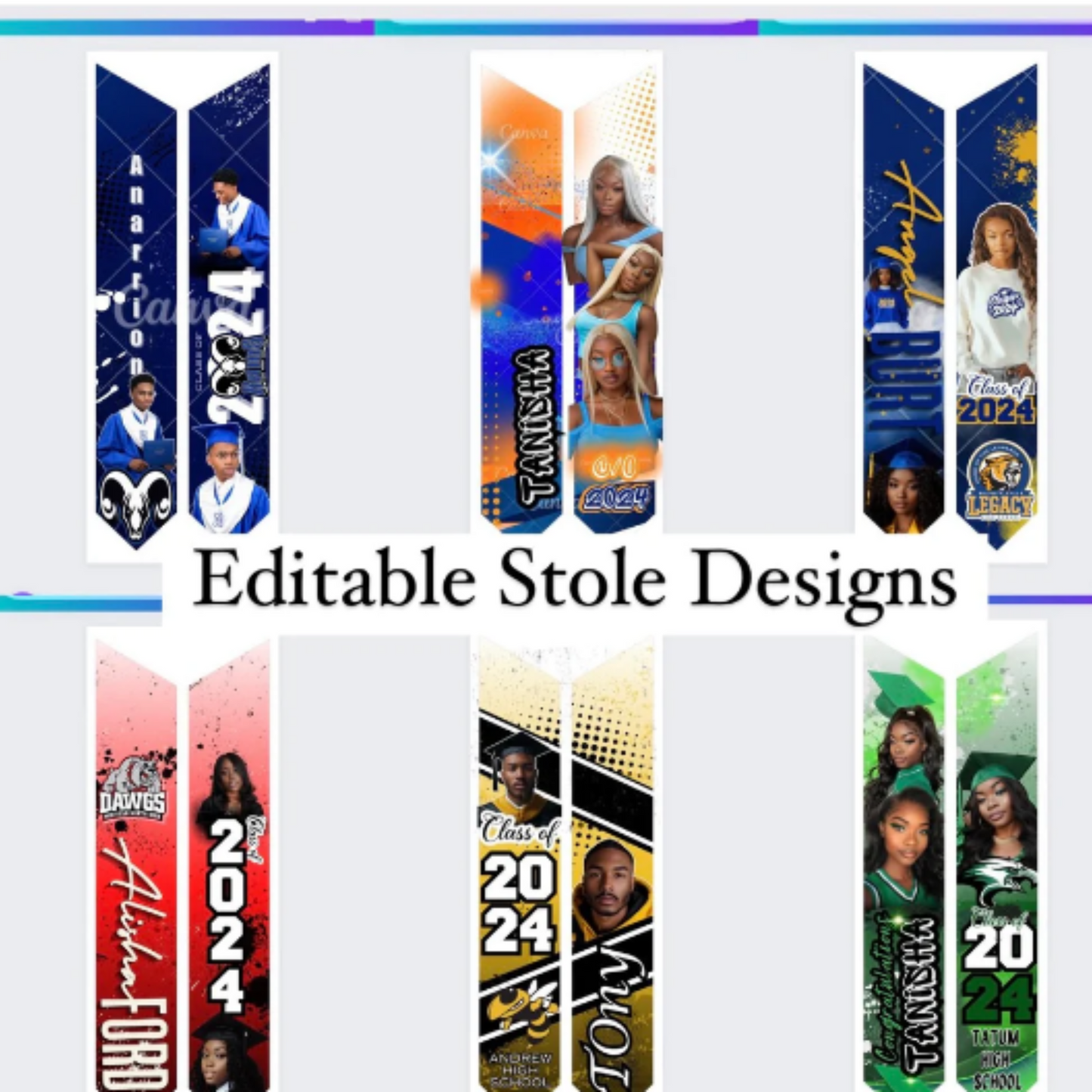 Editable Graduation Stoles