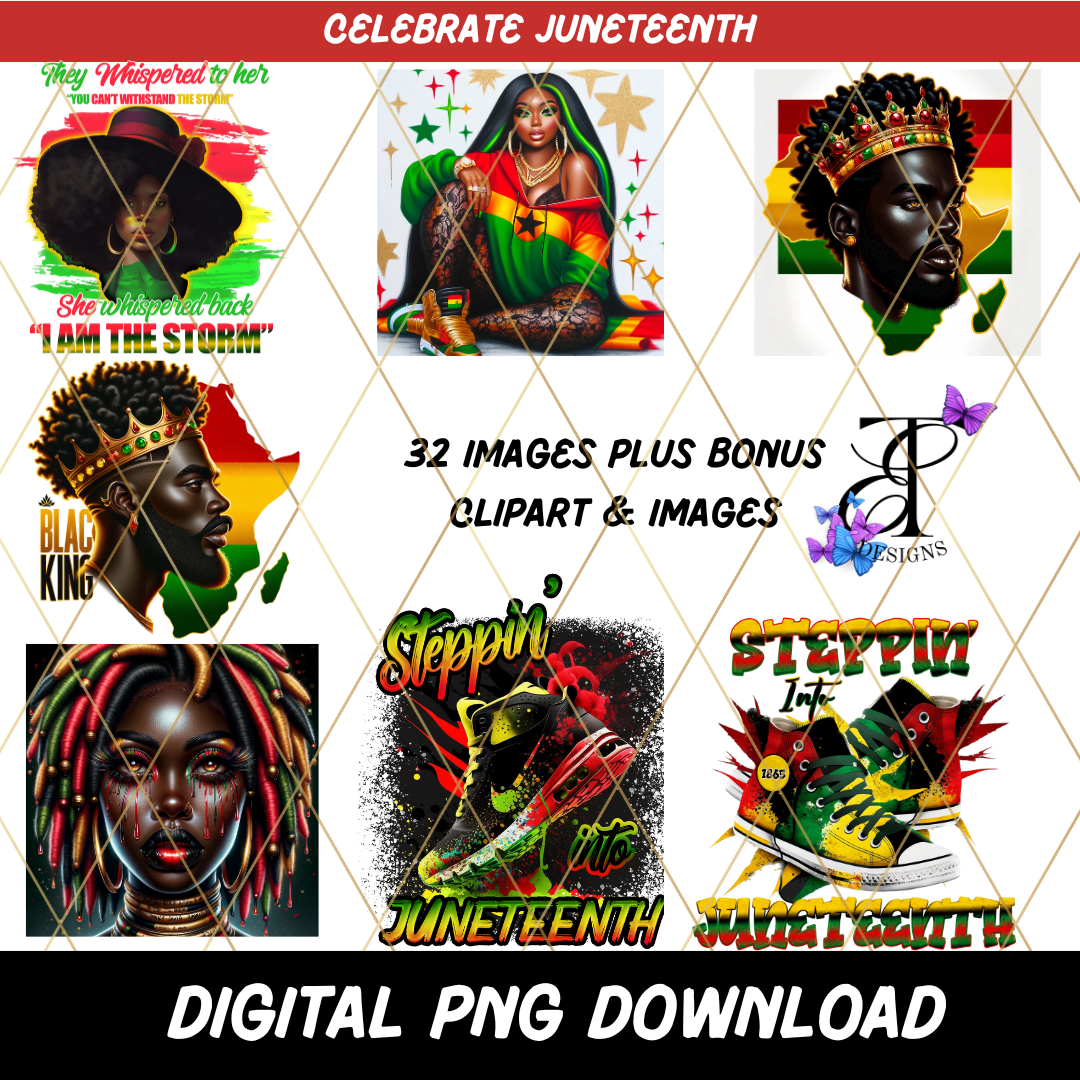 Juneteenth PNG Image Bundle with Bonus Clipart