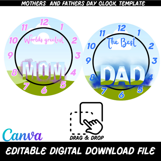 EDITABLE CLOCK TEMPLATE BUNDLE (DIGITAL DOWNLOAD)