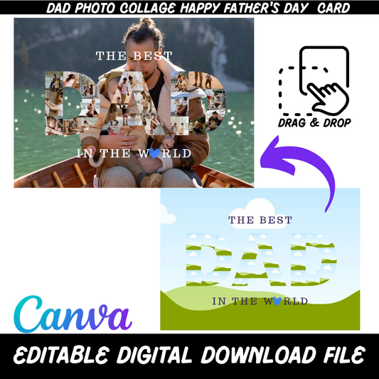 Dad Photo Collage Editable Card