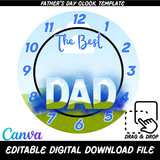Father's Clock Template Bundle (Editable Digital Download)